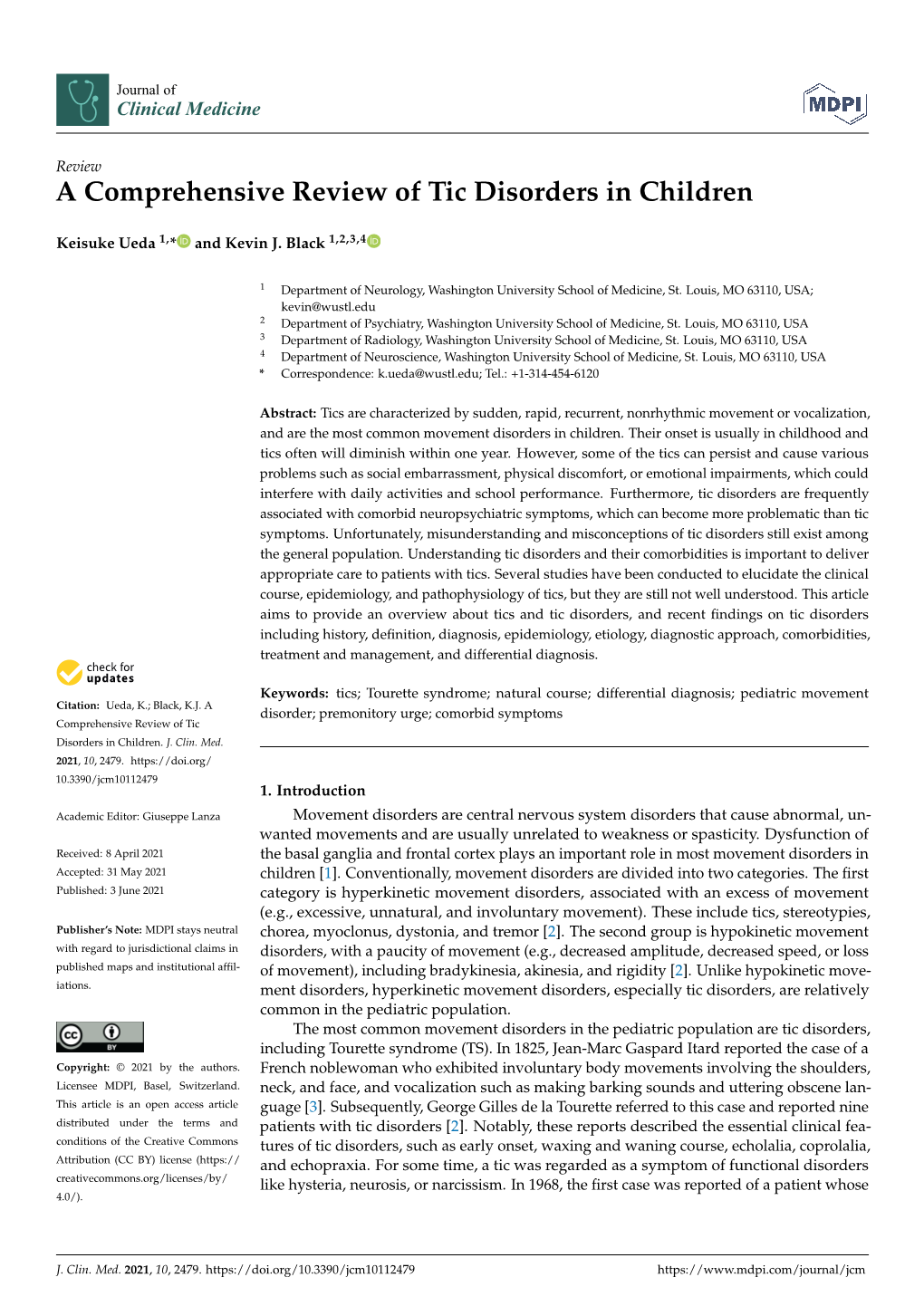 A Comprehensive Review of Tic Disorders in Children