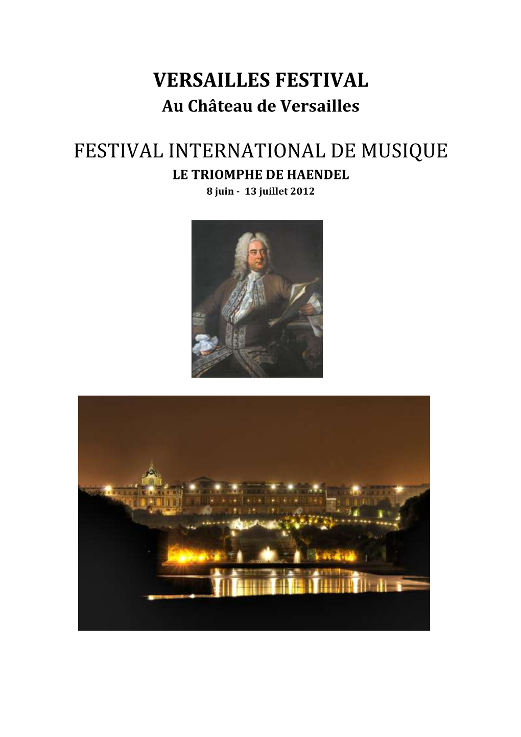 Versailles Festival Festival International De Musique