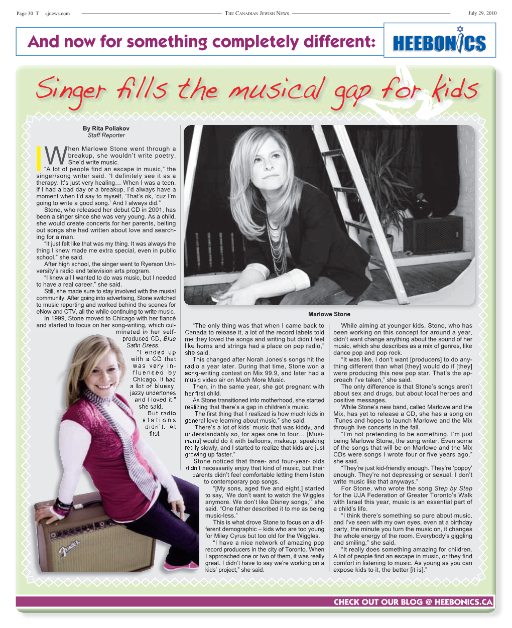 Singer Fills the Musical Gap for Kids