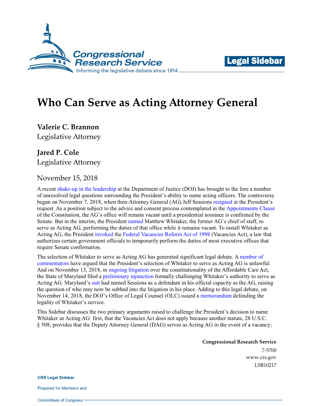 Who Can Serve As Acting Attorney General