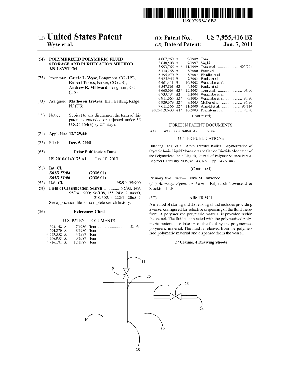 United States Patent (10) Patent No.: US 7,955,416 B2 Wyse Et Al