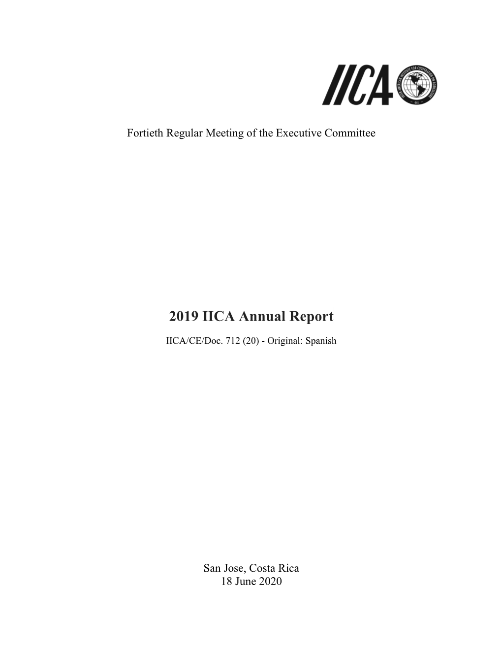 2019 IICA Annual Report