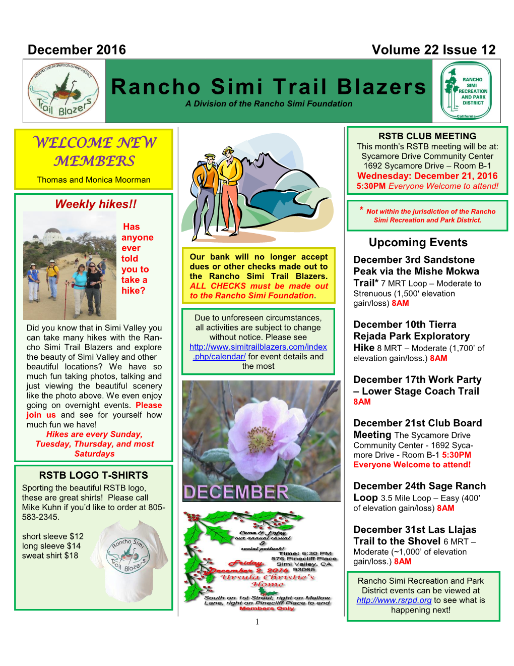 Rancho Simi Trail Blazers a Division of the Rancho Simi Foundation