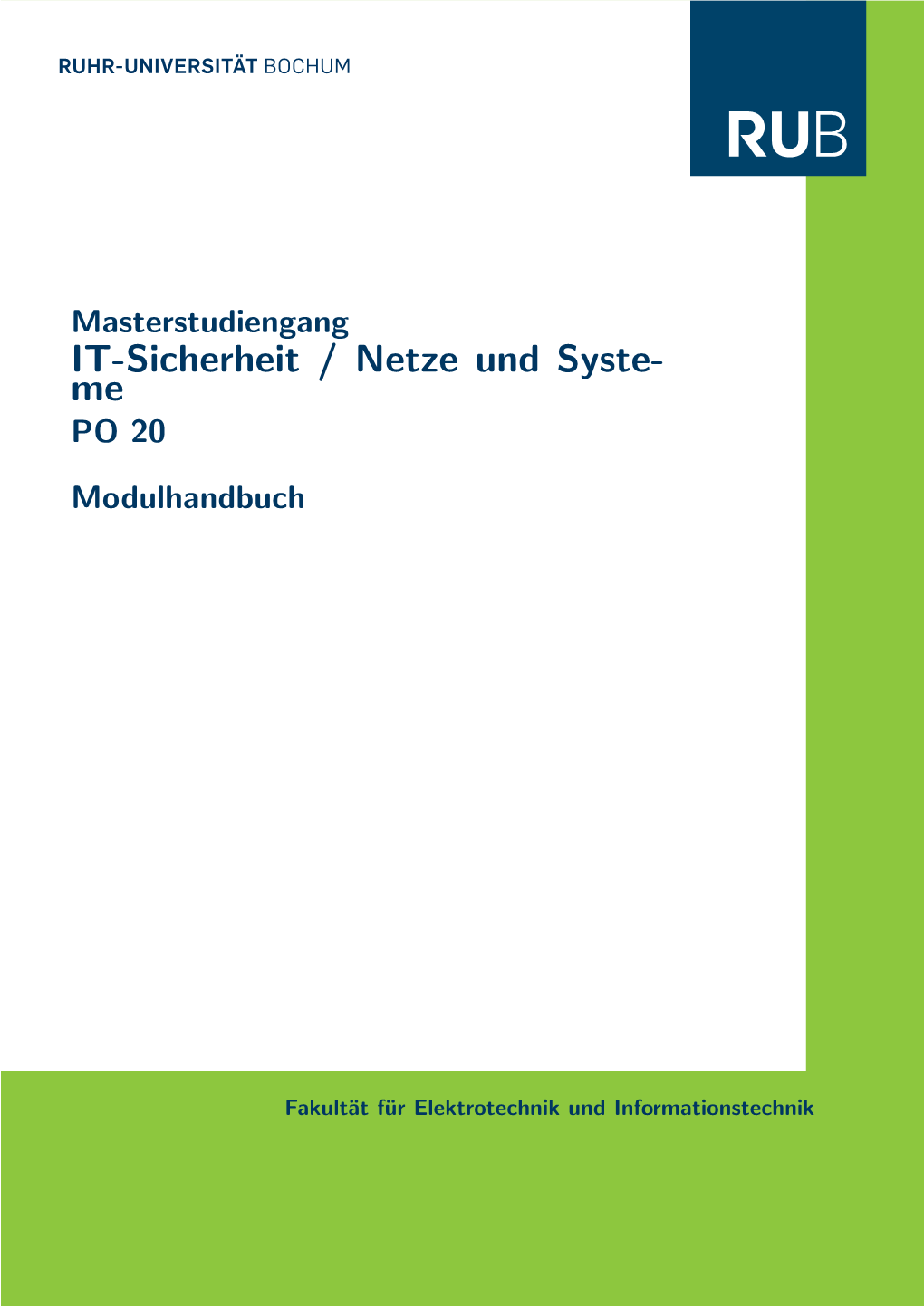 IT-Sicherheit / Netze Und Syste- Me PO 20