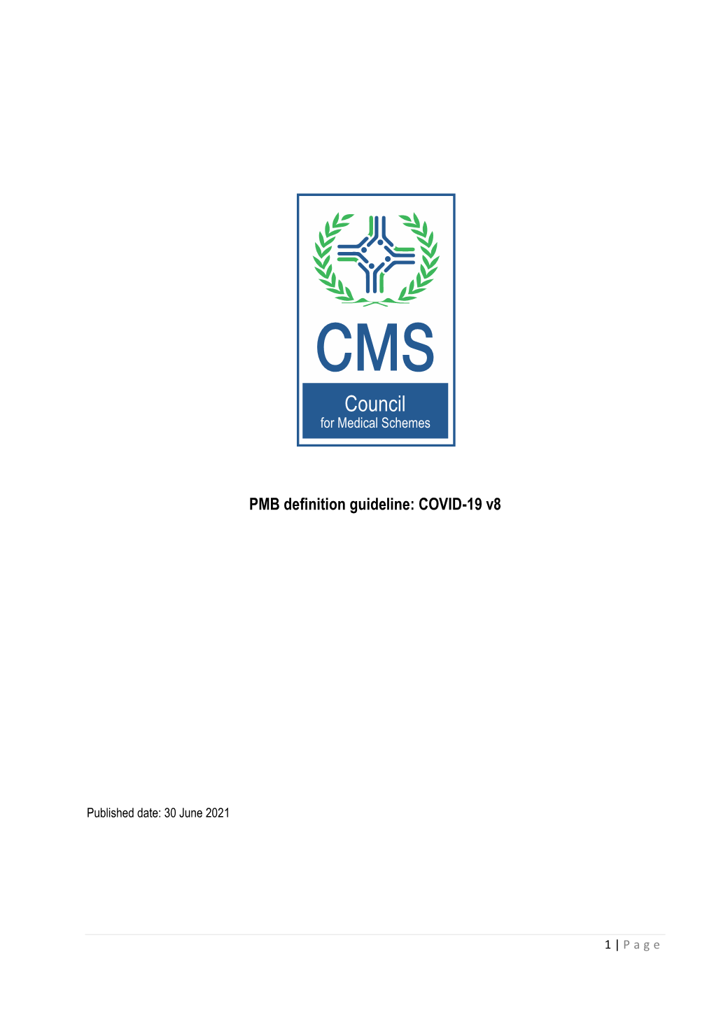 PMB Definition Guideline: COVID-19 V8