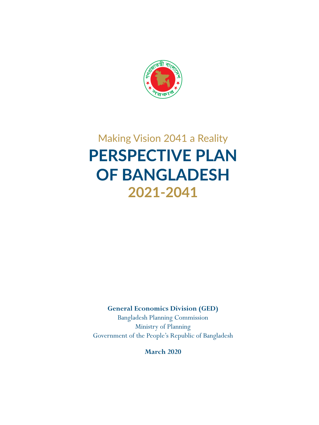 Perspective Plan of Bangladesh 2021-2041