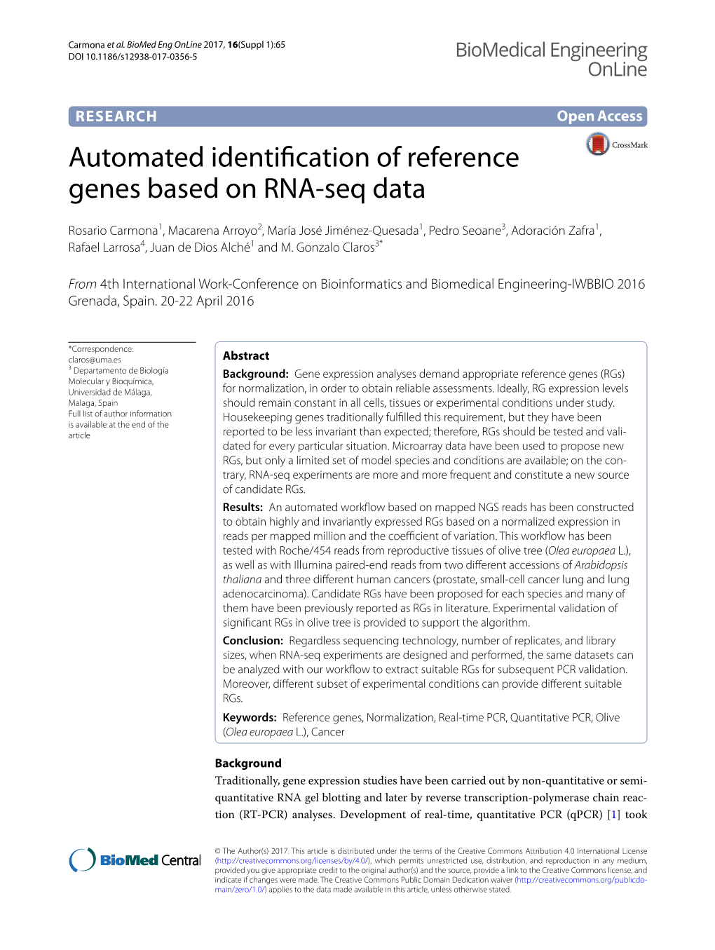 Automated Identification of Reference Genes Based on RNA-Seq Data