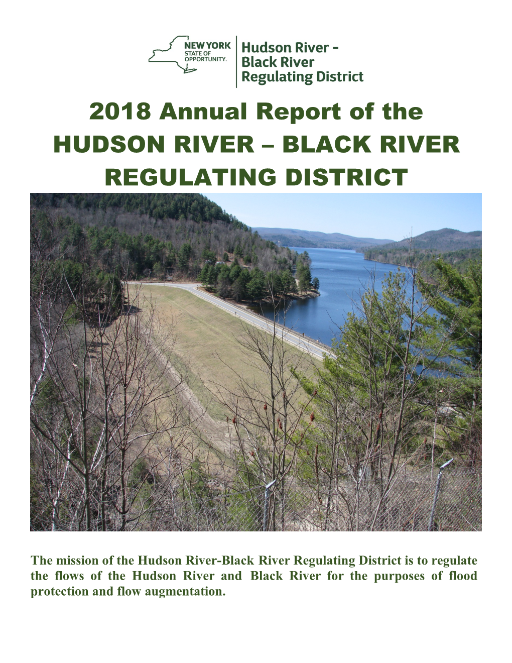 2018 Annual Report of the HUDSON RIVER – BLACK RIVER REGULATING DISTRICT