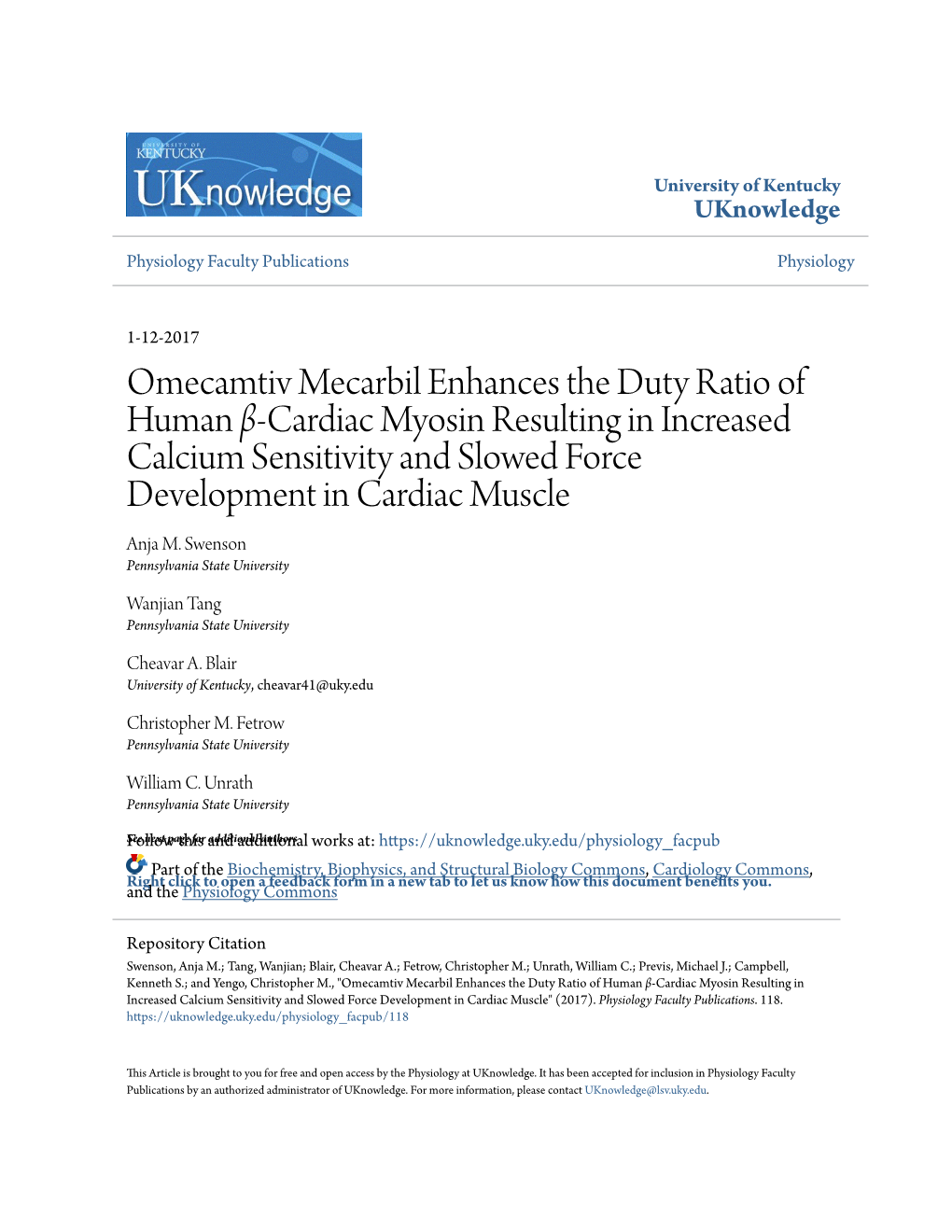 Omecamtiv Mecarbil Enhances the Duty Ratio of Humanβ-Cardiac