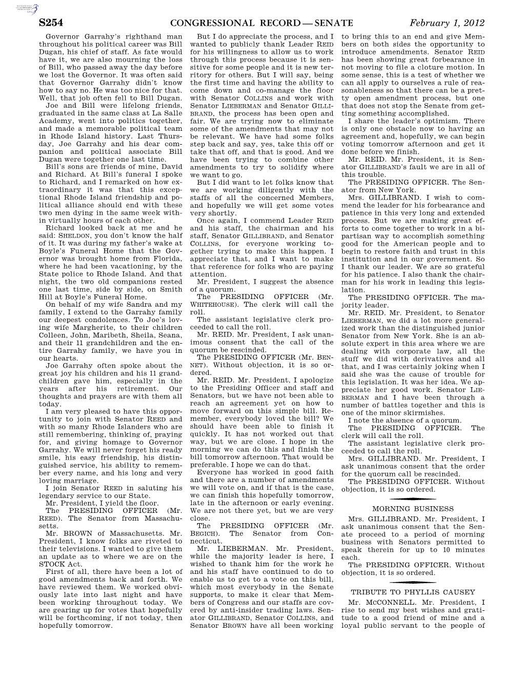 Congressional Record—Senate S254