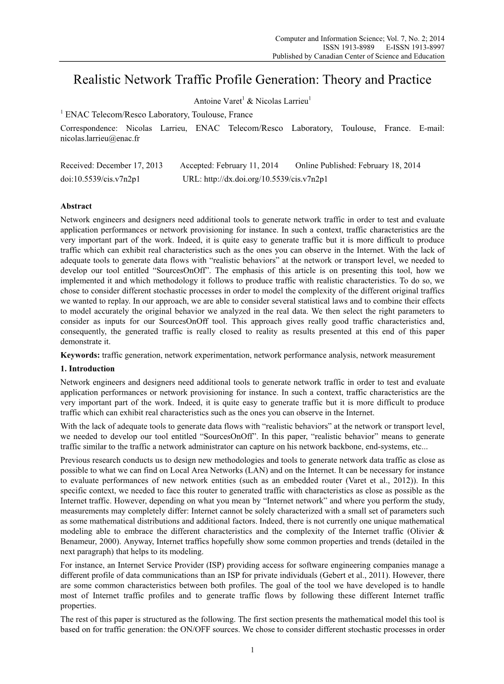 Realistic Network Traffic Profile Generation: Theory and Practice