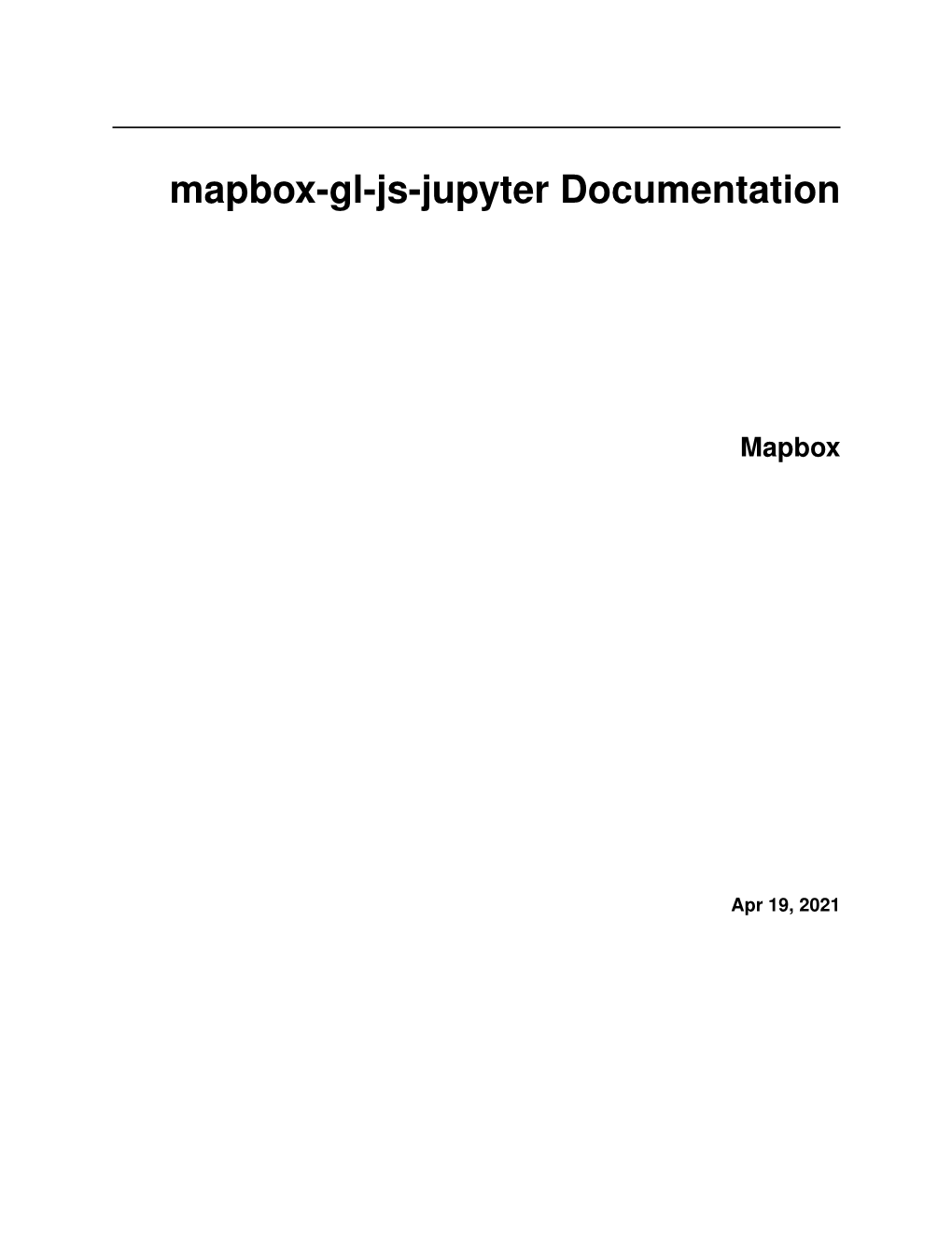 Mapbox-Gl-Js-Jupyter Documentation