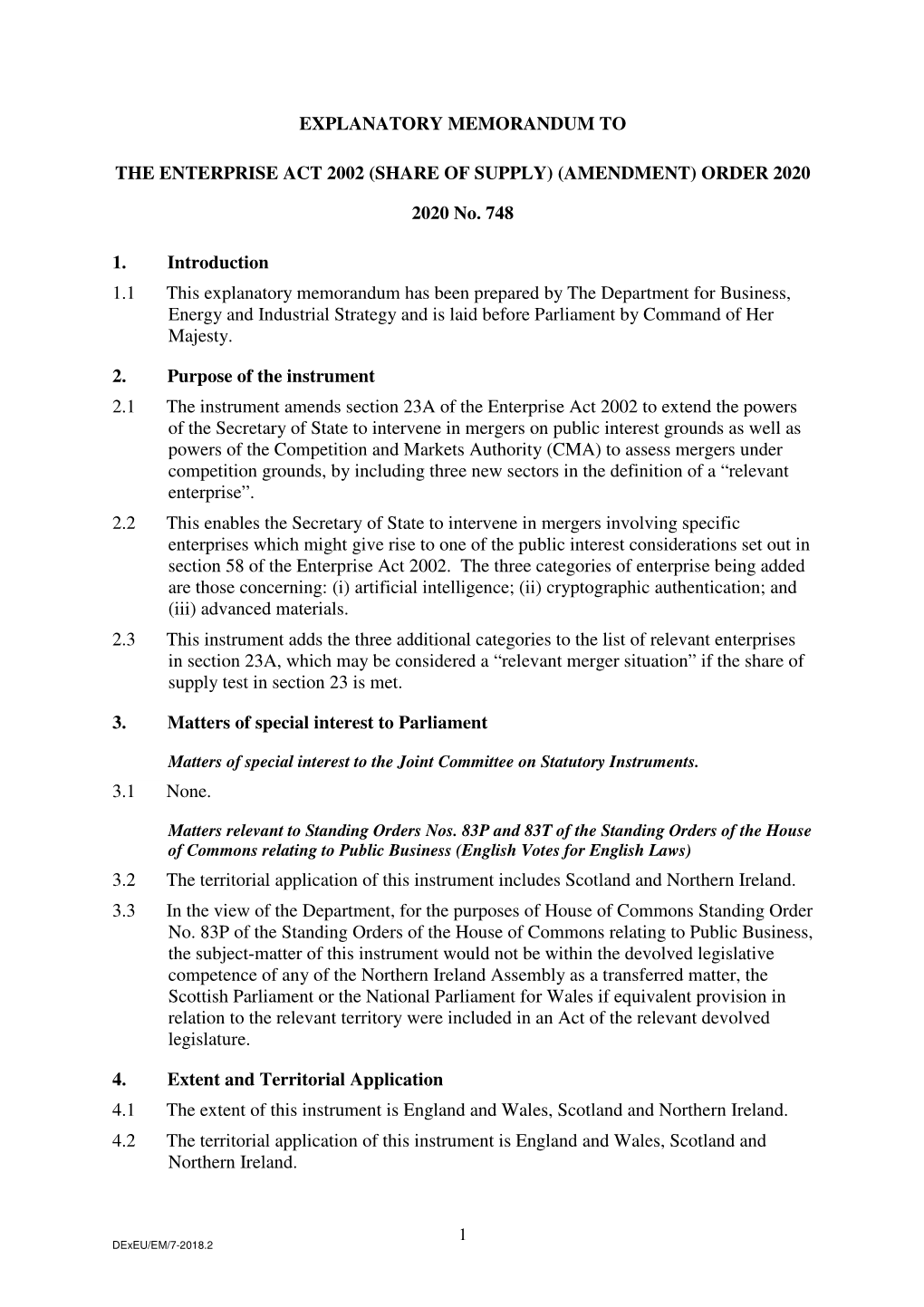 The Enterprise Act 2002 (Share of Supply) (Amendment) Order 2020