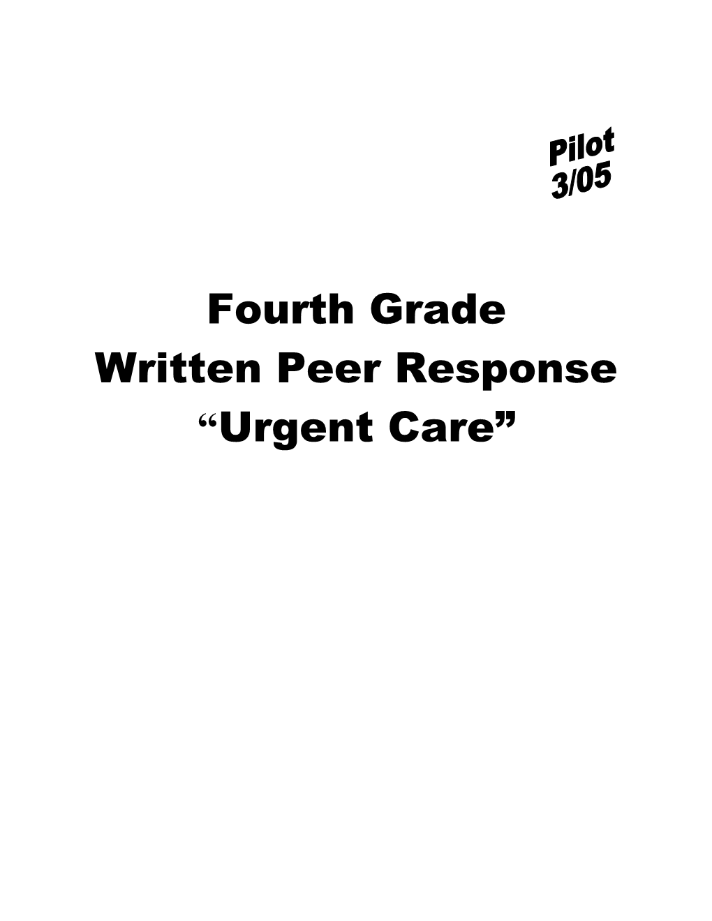 Written Peer Response