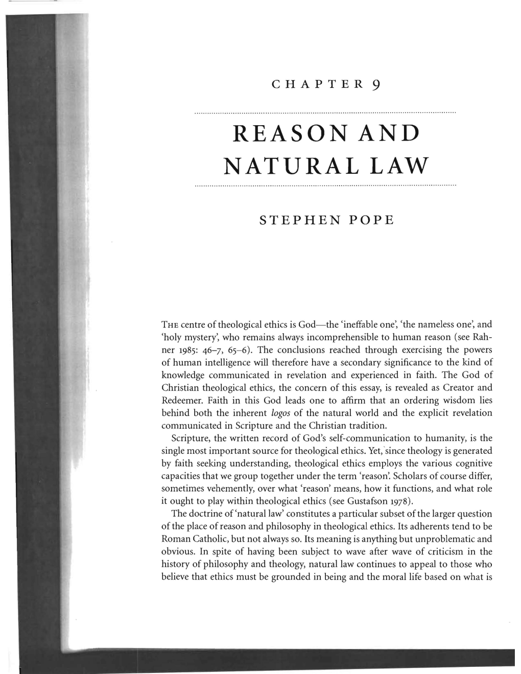 Reason and Natural Law