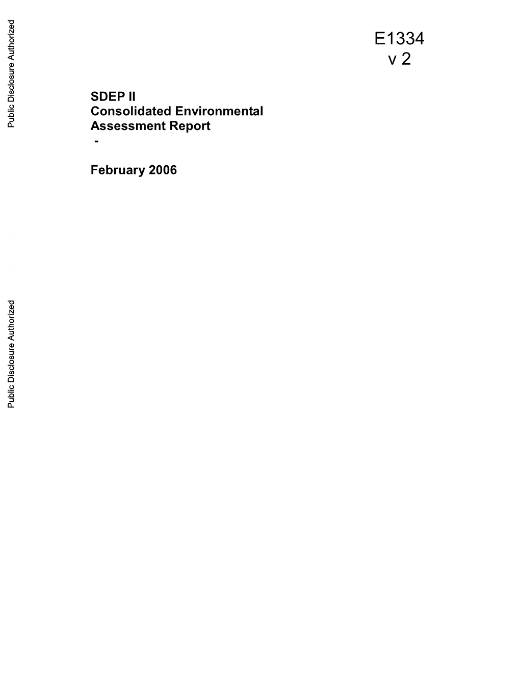 SDEP II Consolidated Environmental