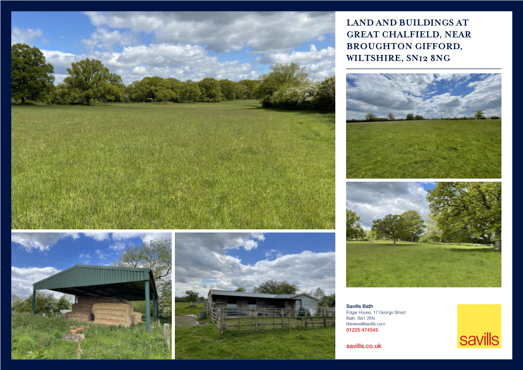 Land and Buildings at Great Chalfield, Near Broughton Gifford, Wiltshire, Sn12 8Ng