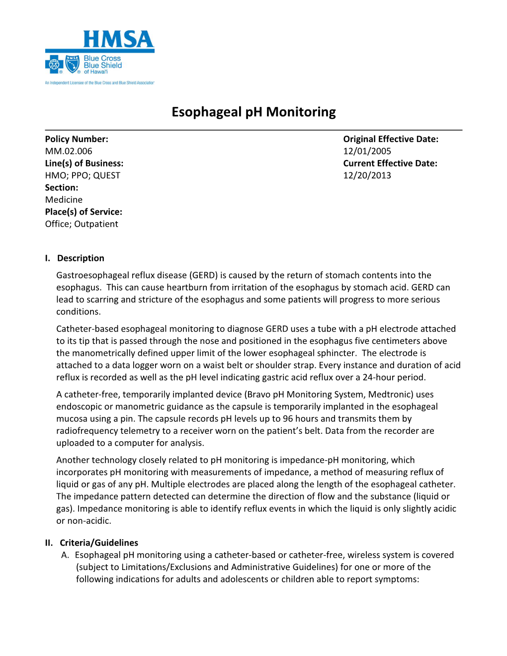 Esophageal Ph Monitoring