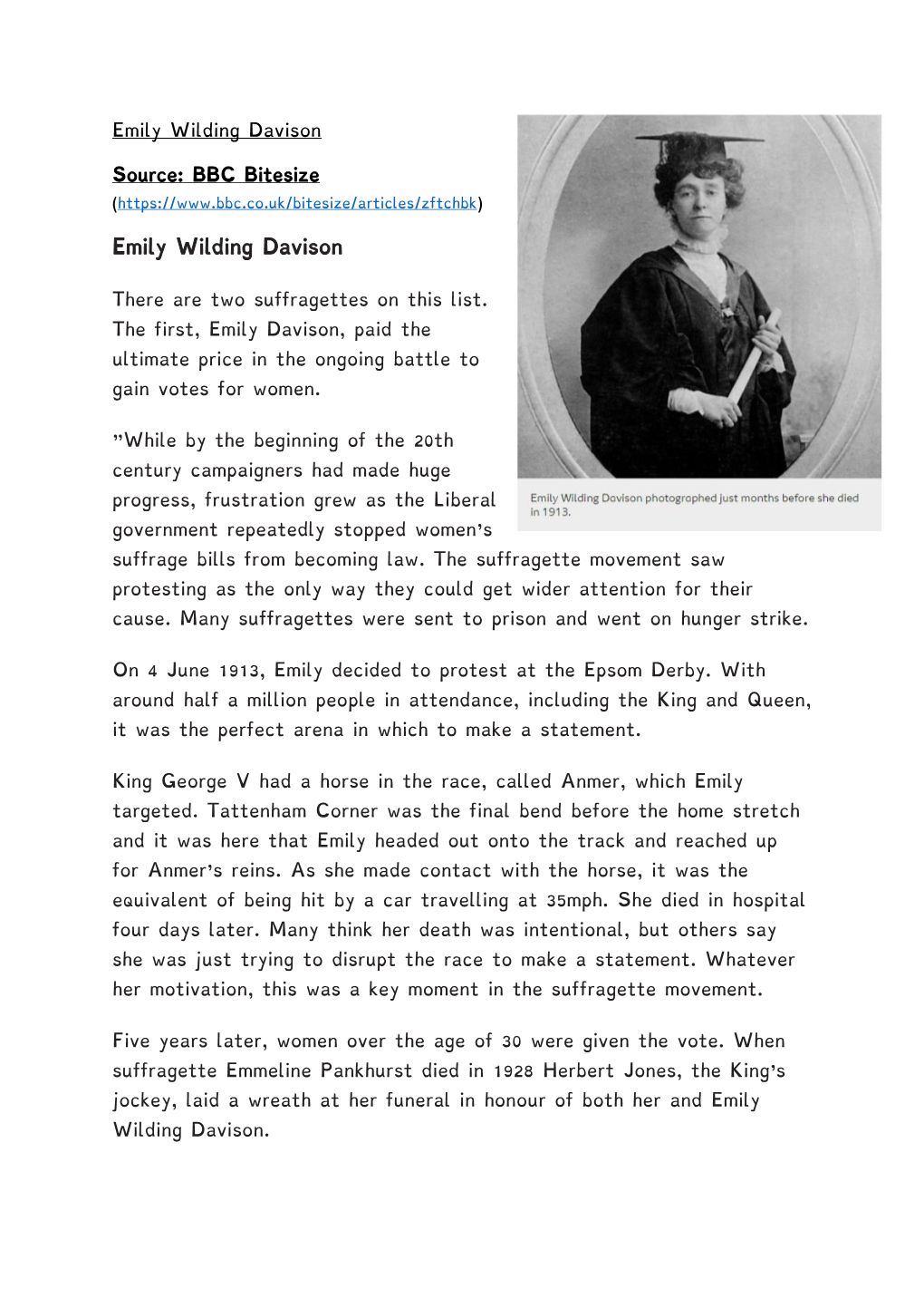 Emily Wilding Davison