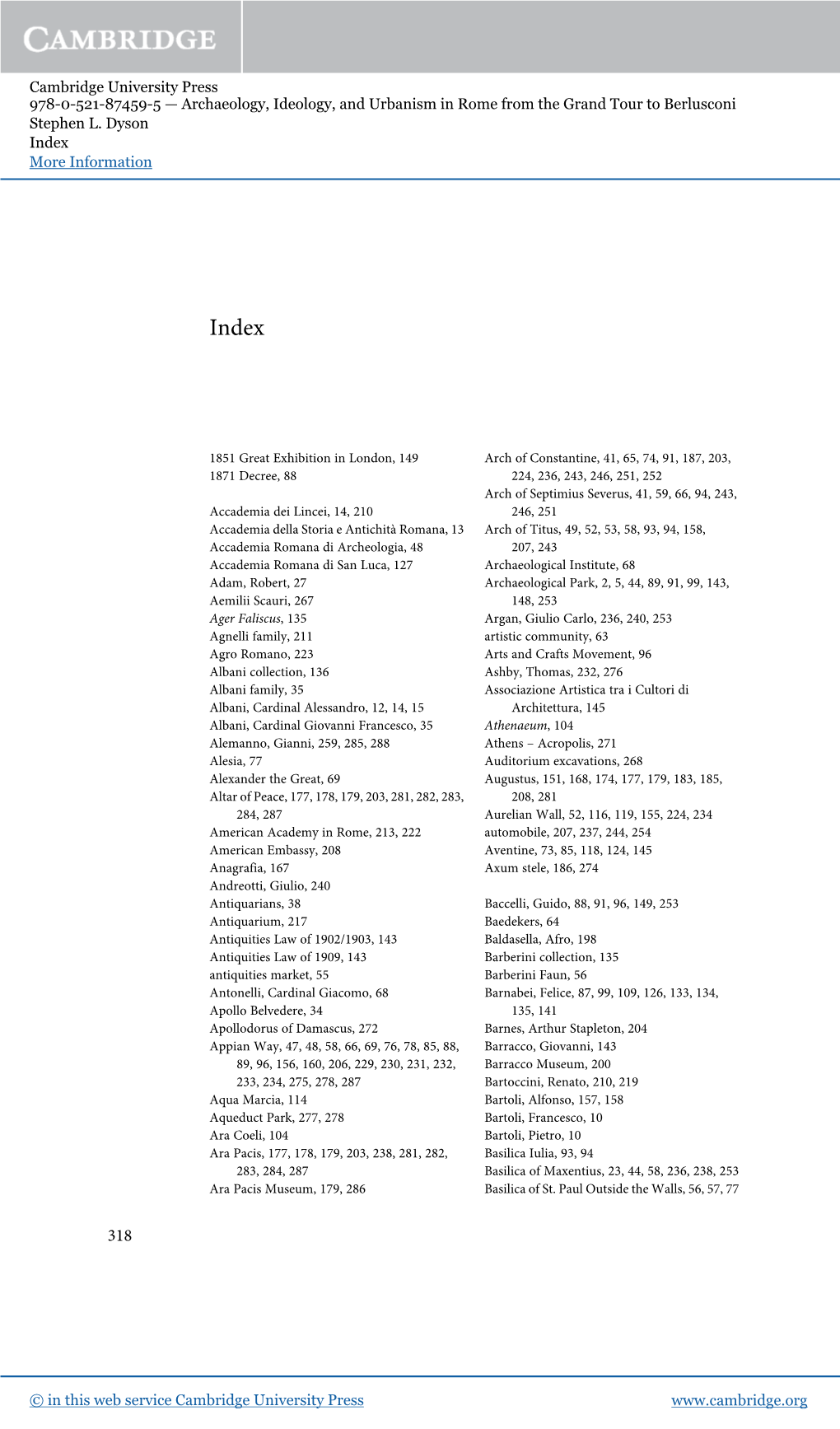 Cambridge University Press 978-0-521-87459-5 — Archaeology, Ideology, and Urbanism in Rome from the Grand Tour to Berlusconi Stephen L