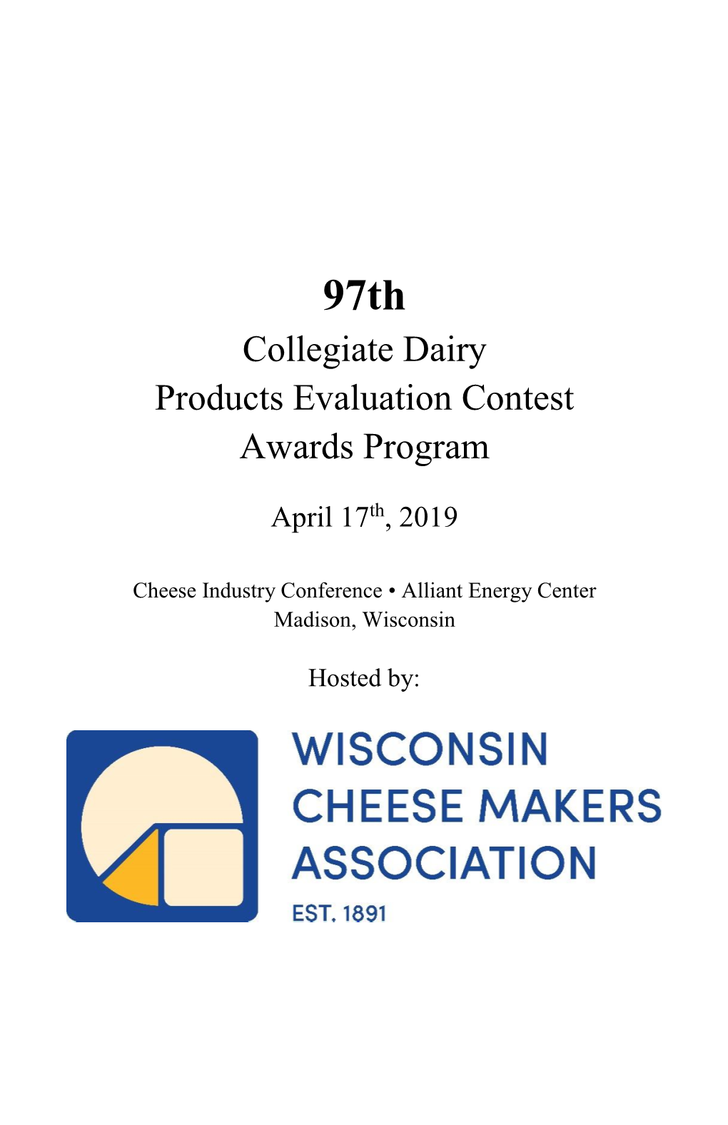 Collegiate Dairy Products Evaluation Contest Awards Program