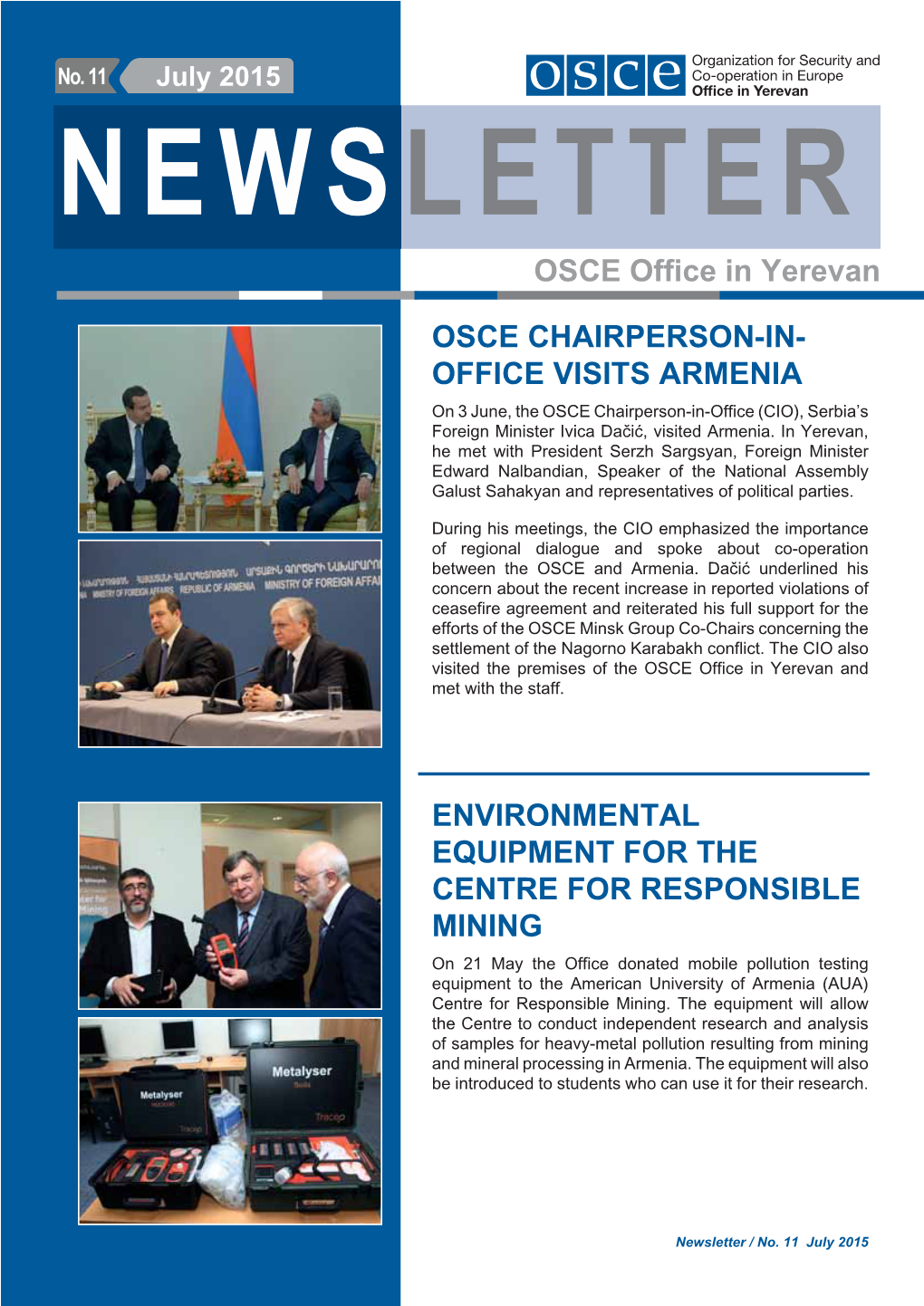 Osce Chairperson-In- Office Visits Armenia