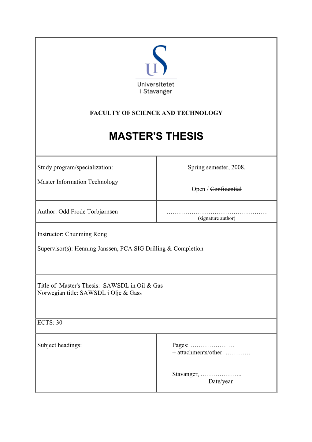 Master's Thesis