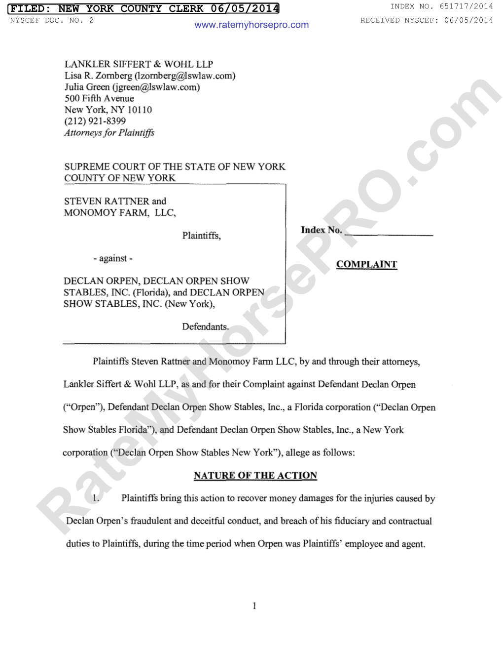 Filed: New York County Clerk 06/05/2014 Index No