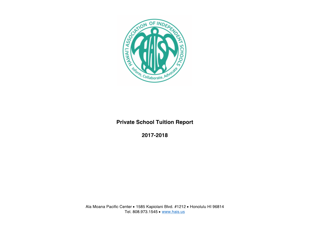 Private School Tuition Report 2017-2018