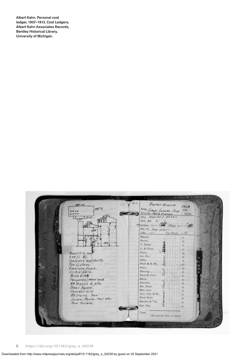 6 Albert Kahn. Personal Cost Ledger, 1907–1913. Cost Ledgers, Albert Kahn Associates Reco