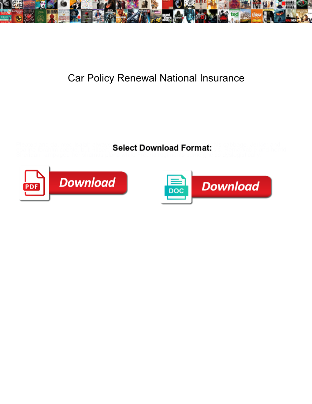 Car Policy Renewal National Insurance