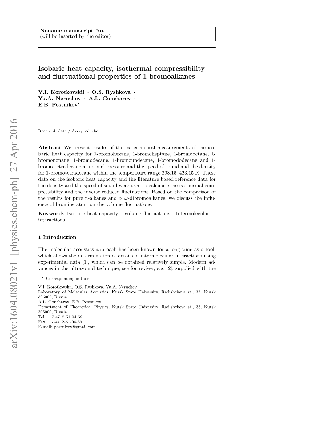 Isobaric Heat Capacity, Isothermal Compressibility and Fluctuational