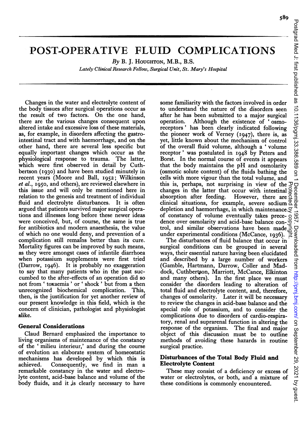 POST-OPERATIVE FLUID COMPLICATIONS by B