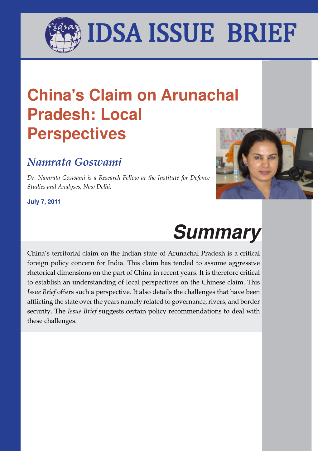 China's Claim on Arunachal Pradesh: Local Perspectives