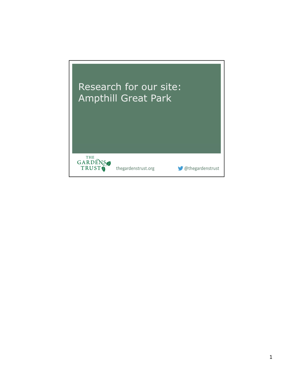 Research for Our Site: Ampthill Great Park