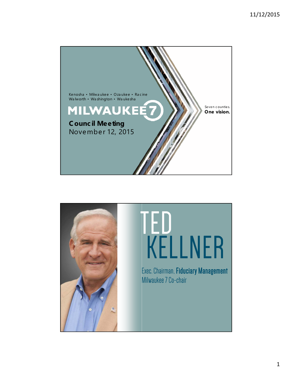 Exec. Chairman, Fiduciary Management Milwaukee 7 Co-Chair