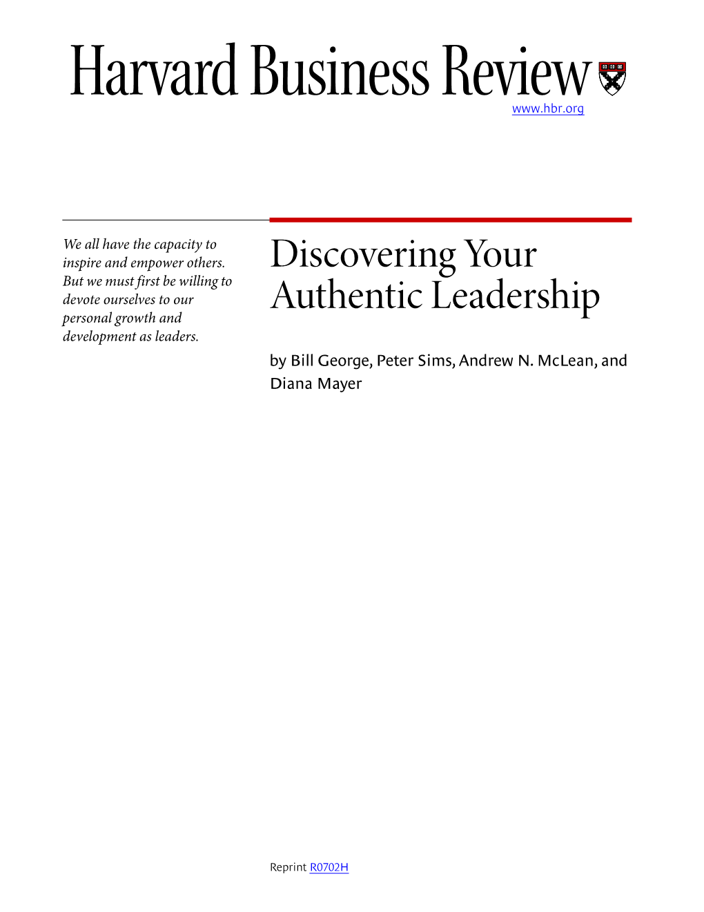 Discovering Your Authentic Leadership