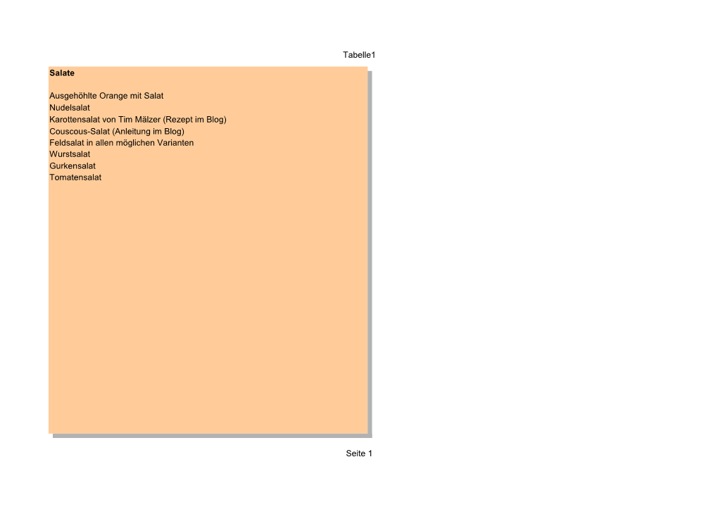 Tabelle1 Seite 1 Salate Ausgehöhlte Orange Mit Salat