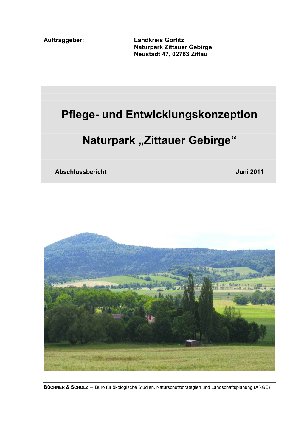 Pflege- Und Entwicklungskonzeption Naturpark „Zittauer Gebirge“