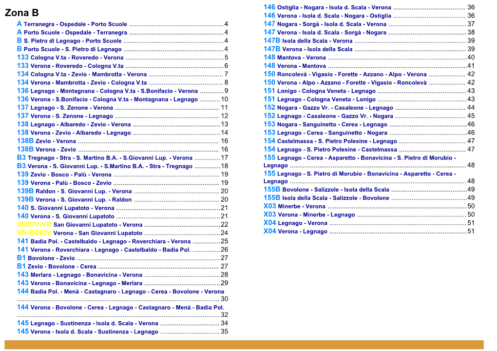 Linee Extraurbane Da N. 133 a 150 + Legnago