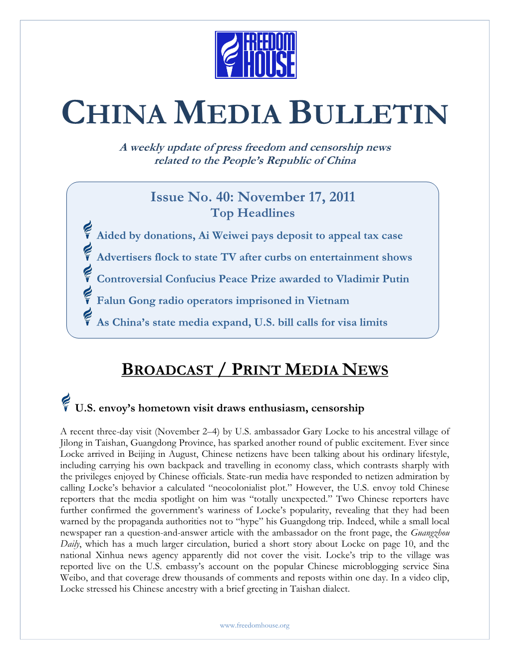 China Media Bulletin