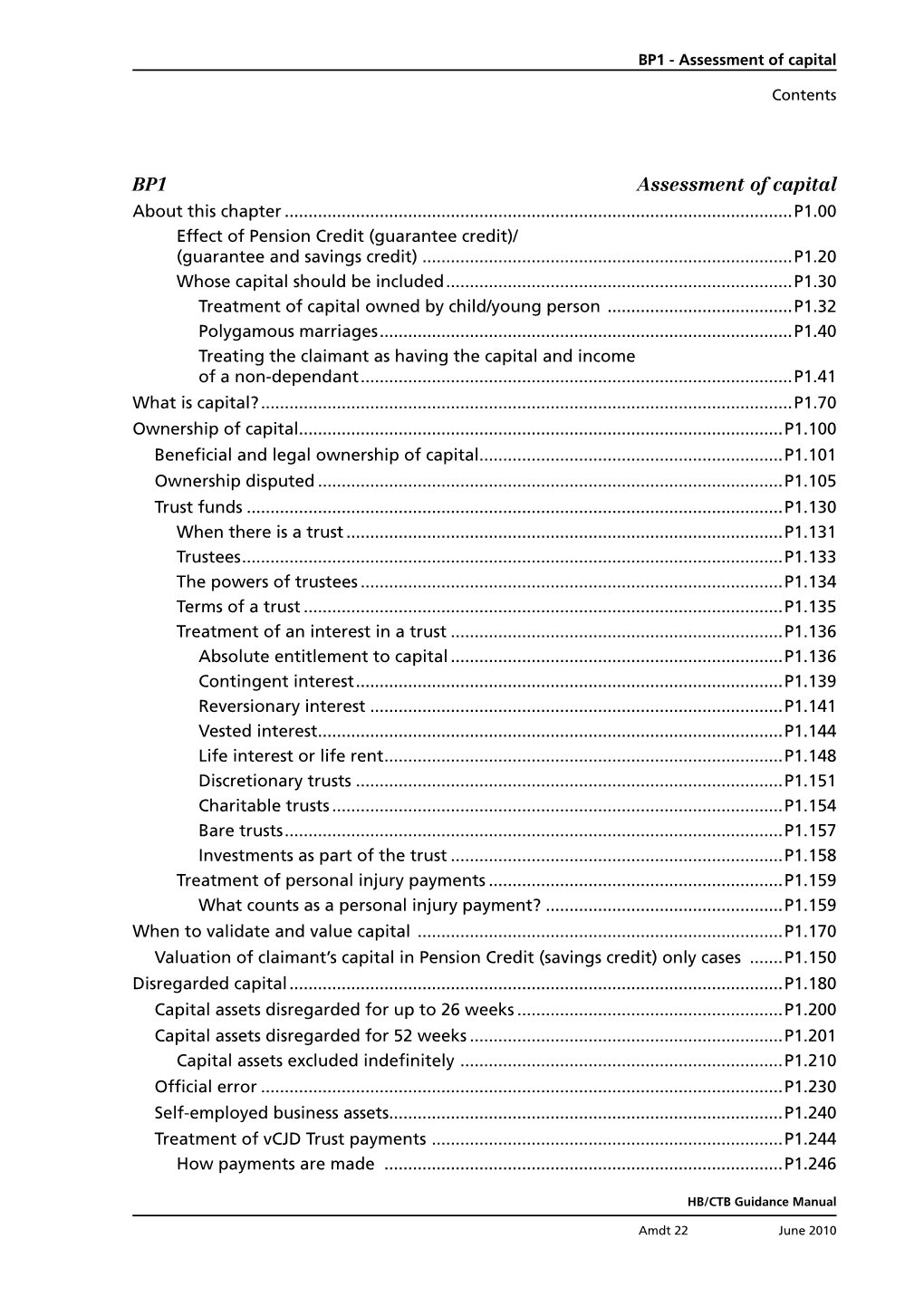 BP1 - Assessment of Capital