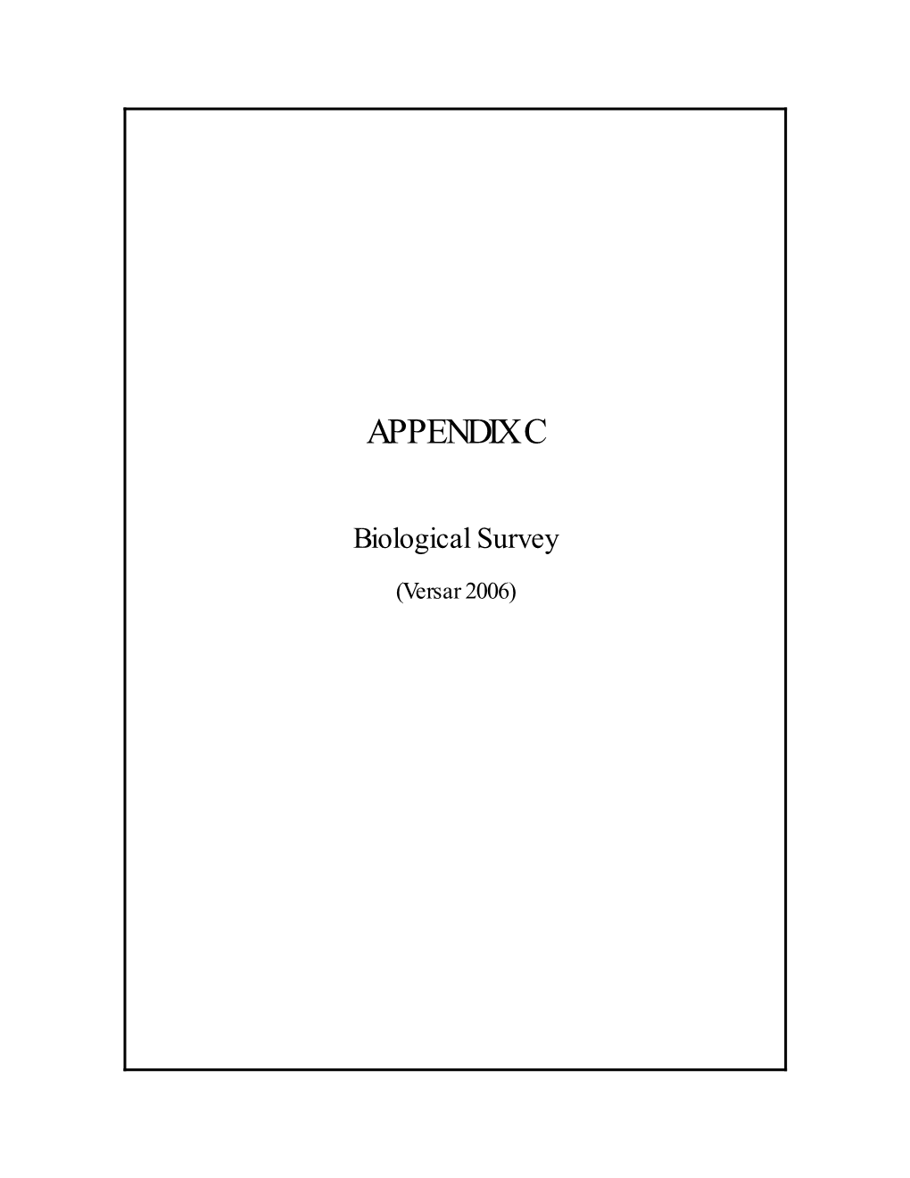 Appendix C, Biological Survey