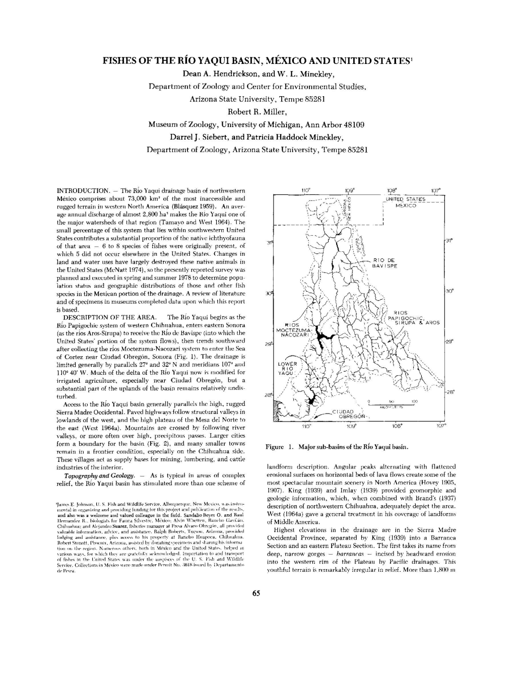 Fishes of the Río Yaqui Basin, México and United States