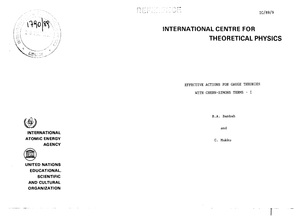 International Centre for Theoretical Physics