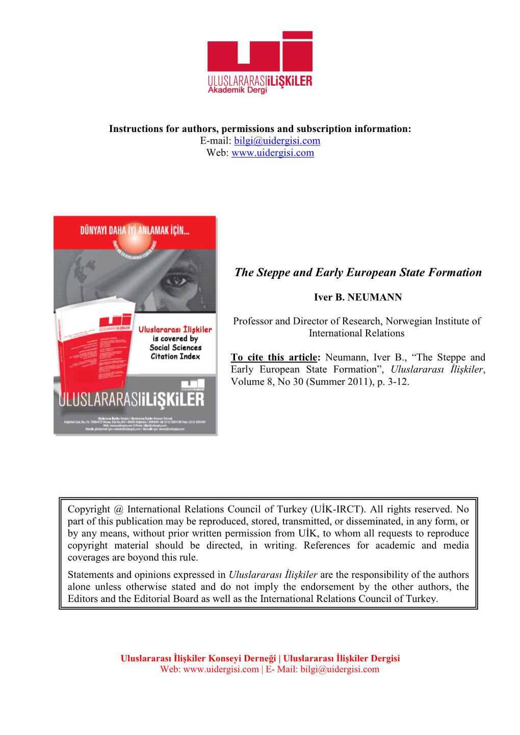 The Steppe and Early European State Formation