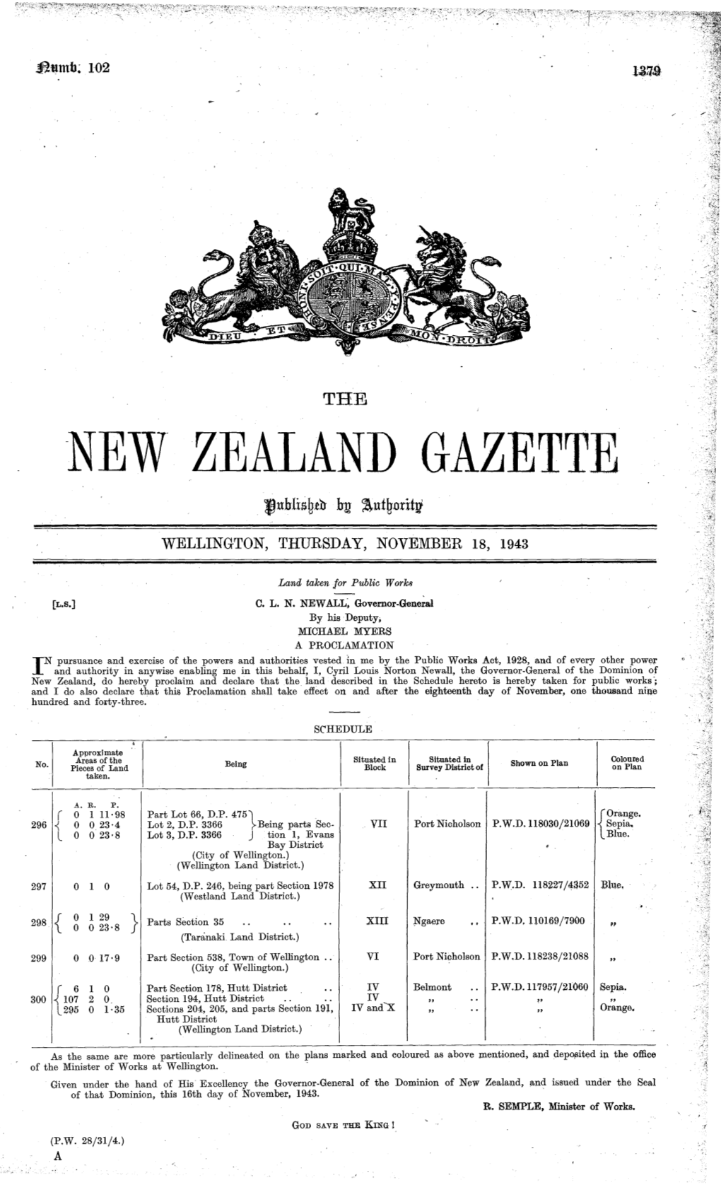 NEW ZEALAND GAZETTE 1)Jnhlisgth H~ ~Utgoritji