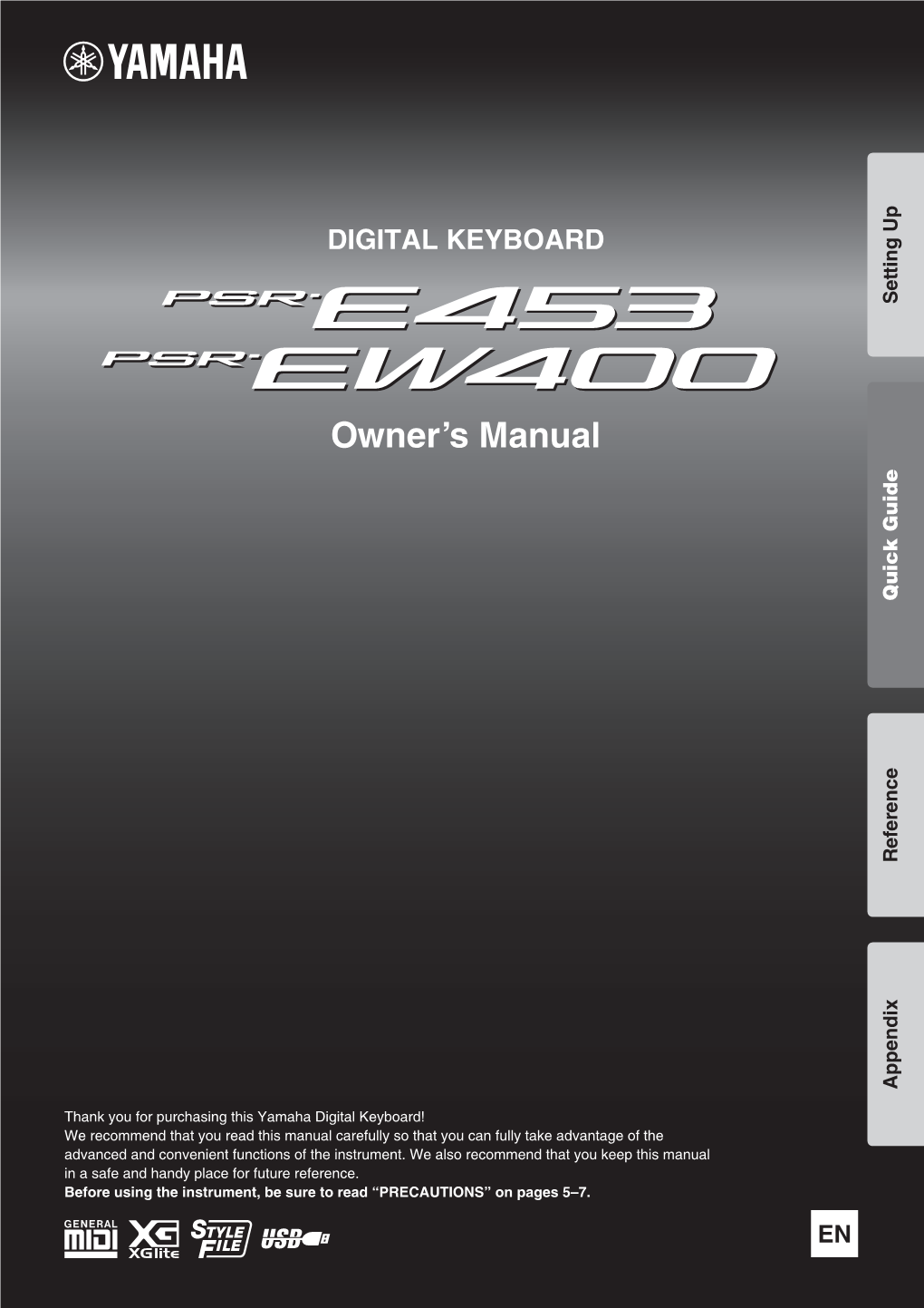 PSR-E453/PSR-EW400 Owner's Manual