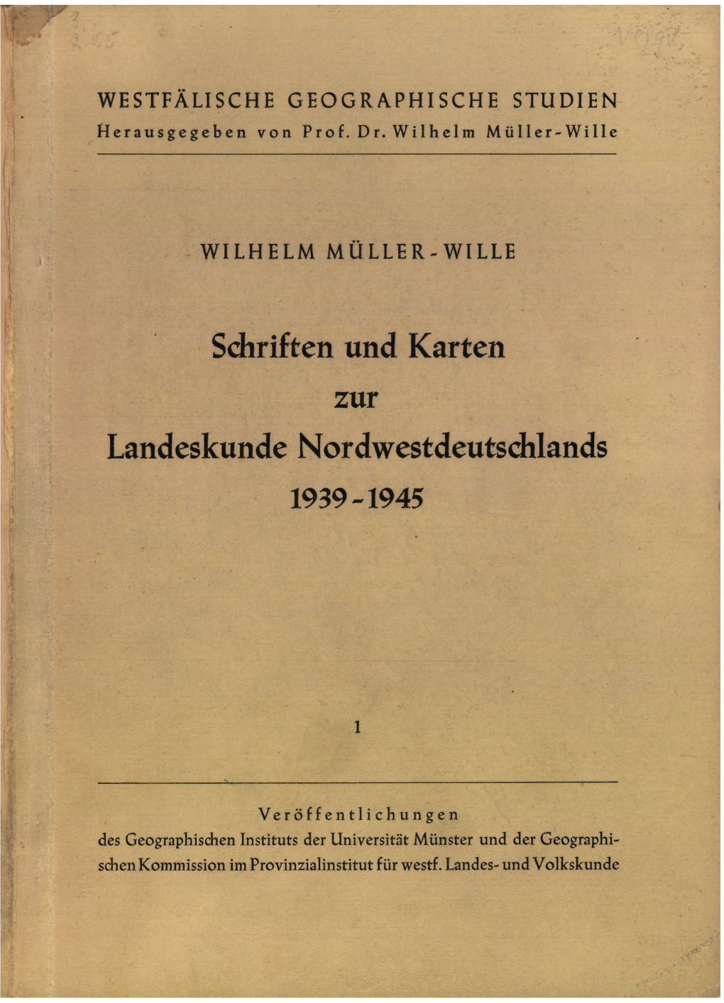 Schriften Und Karten Landeskunde Nordwestdeutschlands