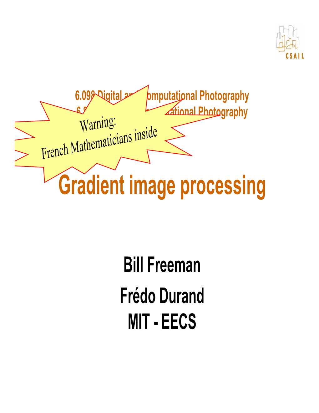 Gradient Image Processing